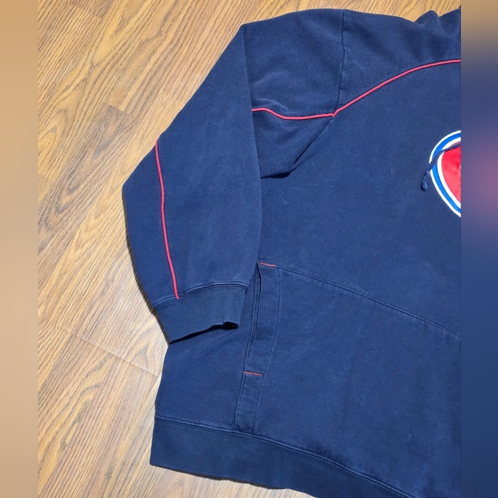 Vintage Reebok Montreal Canadiens NHL Hoodie Mens 2XL Navy Red Stripe Hockey E1 - Picture 3 of 7